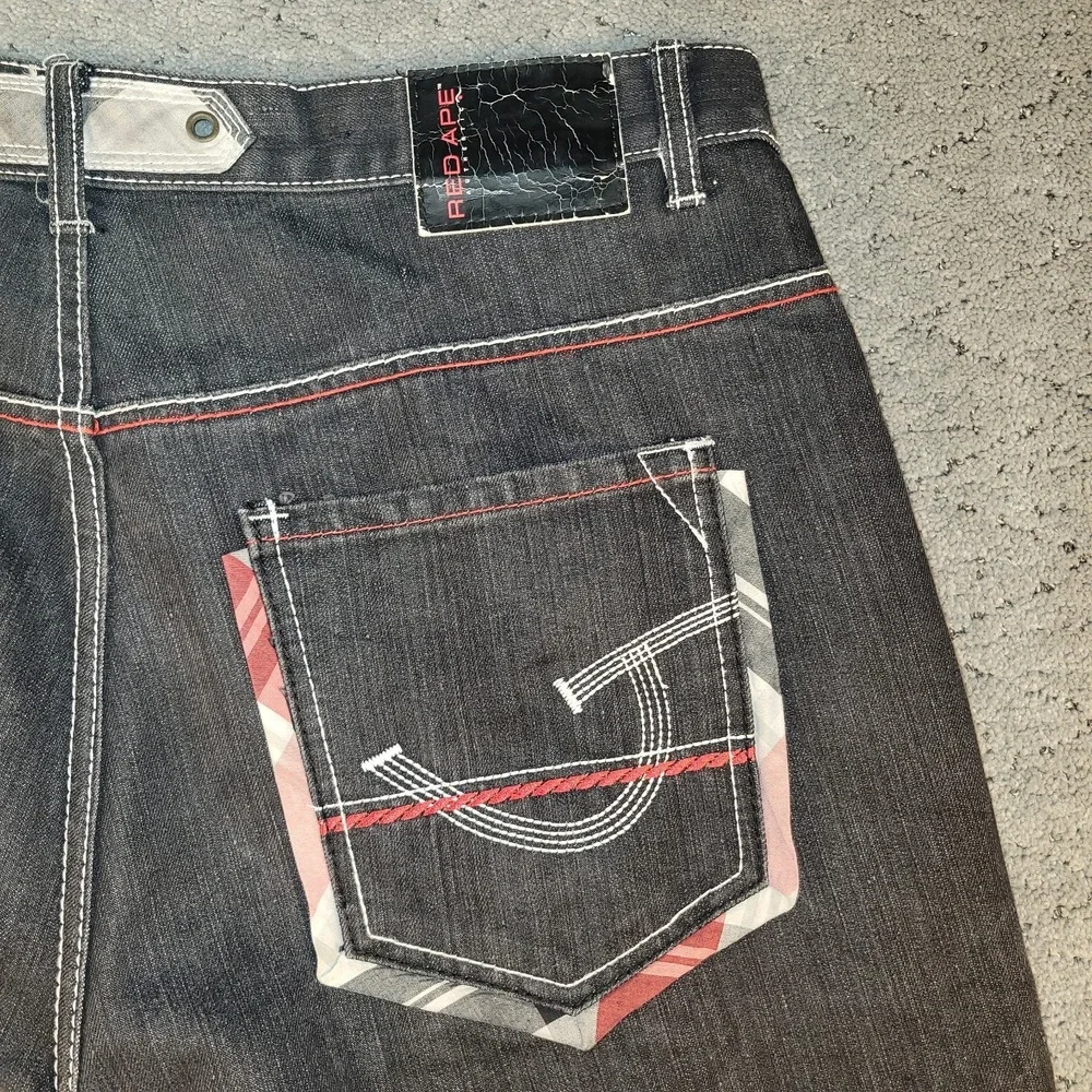 Red Ape Jeans Mens 40x32 Black Wide Leg Baggy Relaxed‎ High Rise Streetwear